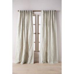 Rideau en coton tissé à rayures Costanza taille: 50 x 84 chez Anthropologie