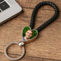 Ocadeau Porte clé coeur corde noir