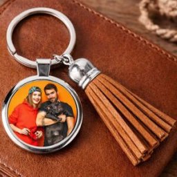Ocadeau Porte clef plumeau brun