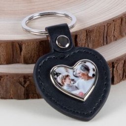 Ocadeau Porte clés cuir coeur photo