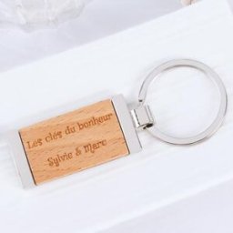 Ocadeau Porte clé rectangle bois gravé