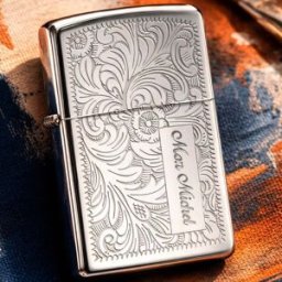 Ocadeau Briquet Zippo venitian argenté