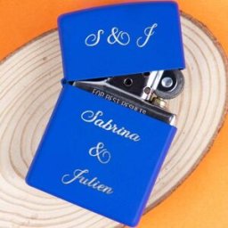 Ocadeau Briquet zippo bleu gravé