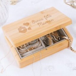 Ocadeau Boite à bijou en bois gravé