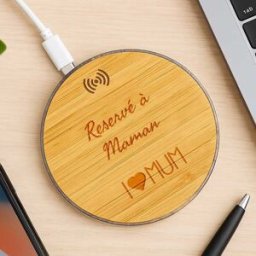 Ocadeau Chargeur rond induction gravé