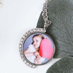 Ocadeau Collier strass photo rond