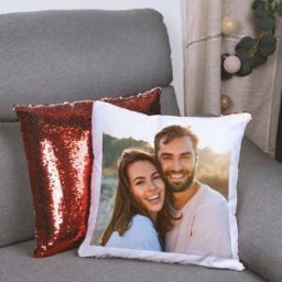Ocadeau Coussin rouge sequin photo