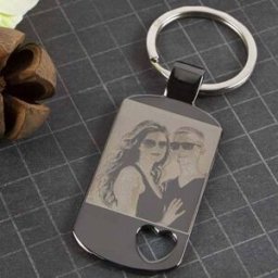 Ocadeau Porte clé plaque coeur photo