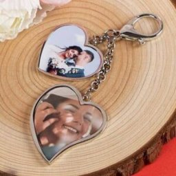 Ocadeau Porte clé métal coeur 4 photos