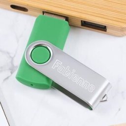 Ocadeau Clé USB twister verte gravée