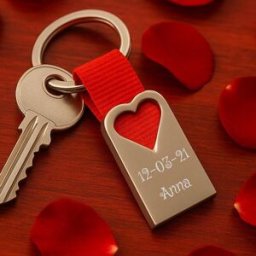 Ocadeau Porte clé coeur rouge gravé