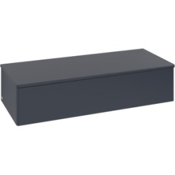 Villeroy und Boch Buffet Villeroy & Boch Antao L41000HG avec éclairage, 1 tiroir, 1200 x 268 x 500 mm, façade lisse, laque mate bleu nuit.