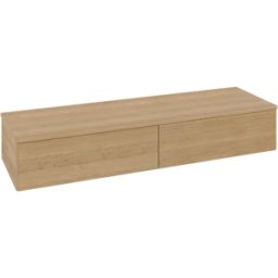 Villeroy und Boch Buffet Villeroy & Boch Antao L42001HN avec éclairage, 2 tiroirs, 1600 x 268 x 500 mm, façade lisse, chêne miel / chêne miel