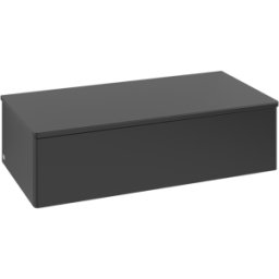Villeroy und Boch Meuble vasque Villeroy & Boch Antao L40000PD avec éclairage, 1 tiroir, 1000 x 268 x 500 mm, façade lisse, laque noire mate.