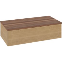 Villeroy und Boch Meuble vasque Villeroy & Boch Antao L40002HN avec éclairage, 1 tiroir, 1000 x 268 x 500 mm, façade lisse, Chêne miel / Noyer chaud