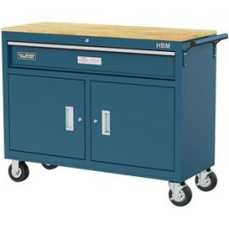 HBM servante d’atelier mobile avec établi, 117 cm, bleue