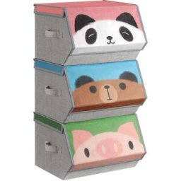 SONGMICS 3 Bacs animaux, Panda Ours Cochon