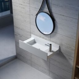 Distribain Vasque suspendue en solid surface SDV67R version droite