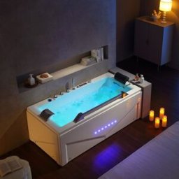 Distribain Baignoire Balnéo rectangulaire G-Cleveland 46 jets Whirlpool