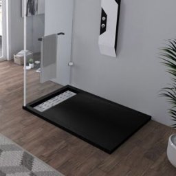 Distribain Receveur en gel coat ALICANTE Noir 120x90 cm