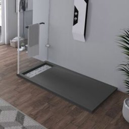Distribain Receveur en gel coat ALICANTE Graphite 140x80cm
