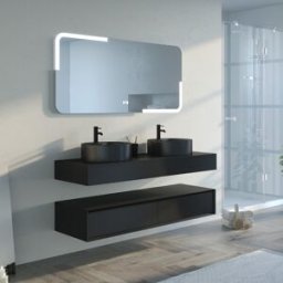 Distribain Meuble salle de bain FABRIANO 1400 Noir