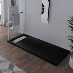 Distribain Receveur en gel coat ALICANTE Noir 160x80cm