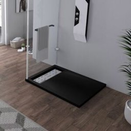 Distribain Receveur en gel coat ALICANTE Noir 100x80 cm