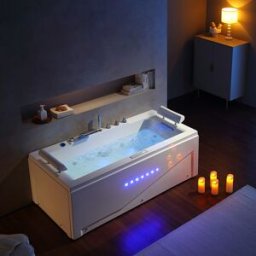 Distribain Baignoire Balnéo rectangulaire Islande U 48 jets Whirlpool