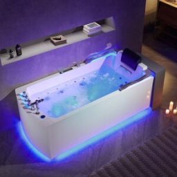 Distribain Baignoire balnéo rectangulaire Nautilus Gauche Inox 47 jets