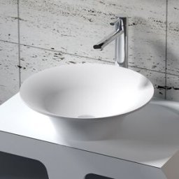 Distribain Vasque à poser ronde évasée en solid surface SDV32