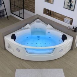 Distribain_S Baignoire balnéo d'angle 2 places Manhattan-S 26 jets Whirlpool