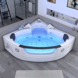 Distribain Baignoire Balnéo d'angle Romantica-A 36 jets Whirlpool