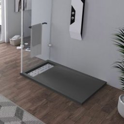Distribain Receveur en gel coat ALICANTE Graphite 120x80 cm