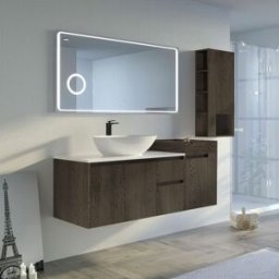 Distribain Meuble salle de bain AVEZZANO 1400 Chêne grisé