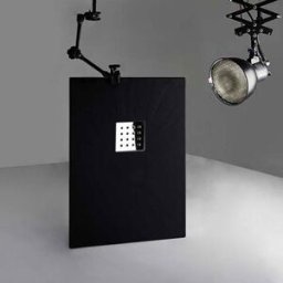DOCCIA Receveur en gel coat PIZARRA Noir 120 x 80 cm
