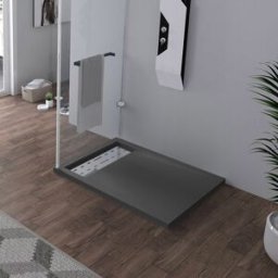 Distribain Receveur en gel coat ALICANTE Graphite 100x80 cm