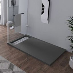 Distribain Receveur en gel coat ALICANTE Graphite 140x90cm