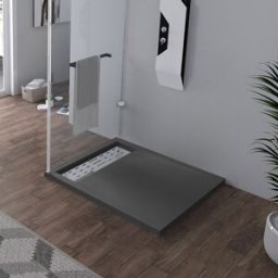 Distribain Receveur en gel coat ALICANTE Graphite 100x90 cm