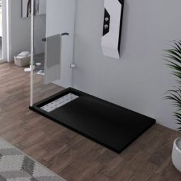 Distribain Receveur en gel coat ALICANTE Noir 120x80cm