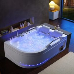 Distribain Baignoire Balnéo asymétrique VULCANO_G 56 jets Whirlpool