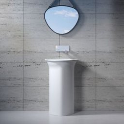 Distribain Vasque totem sur pied en solid surface Réf : SDV24