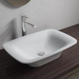 Distribain Vasque à poser rectangulaire et évasée en solid surface SDV36