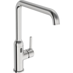 Robinet de cuisine hybride Hansa HANSAVANTIS Style 5421220980, alimentation hybride/secteur/Bluetooth, saillie 255 mm, acier brossé