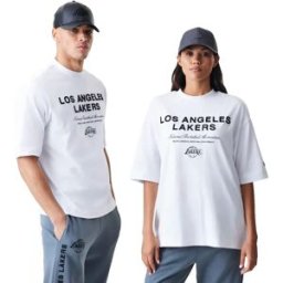 New Era T-shirt à Manches Courtes Nba Linear Grphc Box La Lakers White L Homme