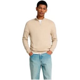 Selected Pull à Demi-zip Berg Oatmeal / Melange XL Homme