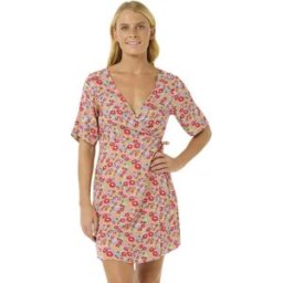 Rip Curl Robe Courte à Manches Courtes Las Dalias Ditsy Wrap Blue S Femme