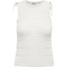Only T-shirt Sans Manches Aggie Cloud Dancer / Detail Dtm Glitter S Femme