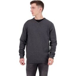 Jack & Jones Pull à Col En V Ebasic Knit Dark Grey Melange L Homme