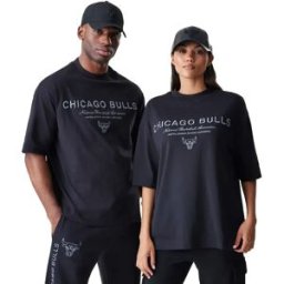 New Era T-shirt à Manches Courtes Nba Linear Grphc Box Chicago Bulls Black L Homme